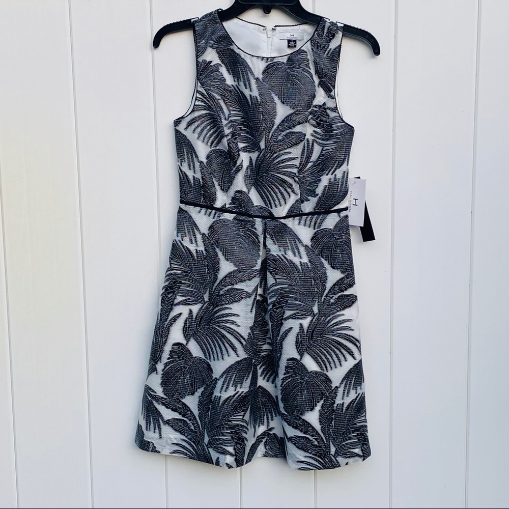 H by Halston Palm Leaf Dress B/W | Size 0 | NWT